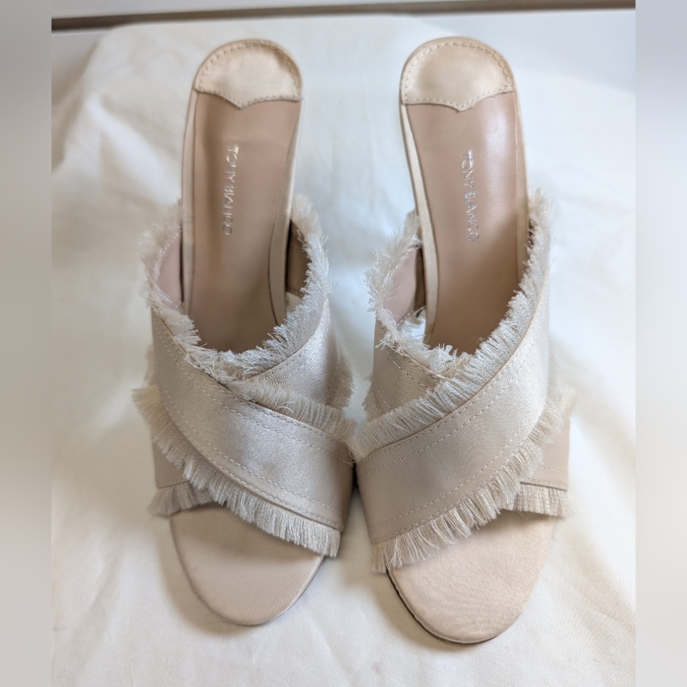 Tony Bianco Klay Nude Luxe Satin Heels Size 8 NWOB